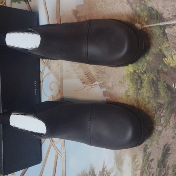 SOREL blackened brown waterproof emelie Chelsea booties - Picture 2 of 8